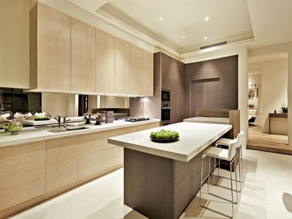 1Modern-island-kitchen-design-using-wood-panelling